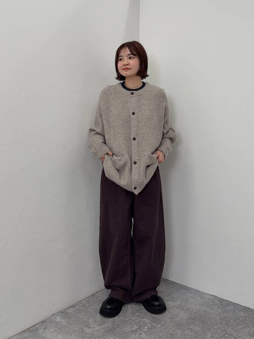 入荷予定商品 LFM（U）ブークレニットクルーカーディガン beige 【公式 