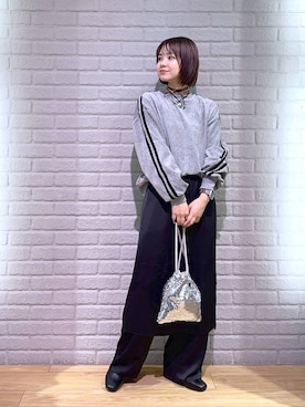 「LOWRYS FARM（ローリーズファーム）のストレッチヒールブーツ　851418（ブーツ）」を使った、ヤスダ ナナセさん（レディース・154cm）の秋コーディネート