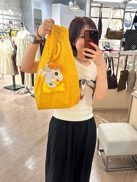 「アイテム（エコバッグ/サブバッグ）」を使った、ヤスダ ナナセさん（レディース・154cm・20代）の夏コーディネート