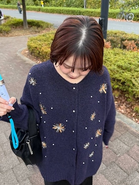 「アイテム（カーディガン/ボレロ）」を使った、ヤスダ ナナセさん（レディース・154cm・20代）の冬コーディネート