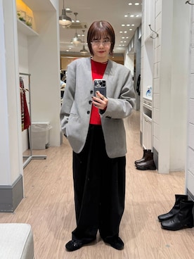 「アイテム（メガネ、その他）」を使った、ヤスダ ナナセさん（レディース・154cm）の秋コーディネート