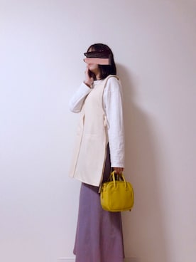 「イエローバッグ」｜kaorunさん（レディース・160cm）の夏コーディネート