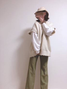 「apres jour mignon（アプレジュールミニョン）のアイテム（帽子）」を使った、kaorunさん（レディース・160cm）の秋コーディネート