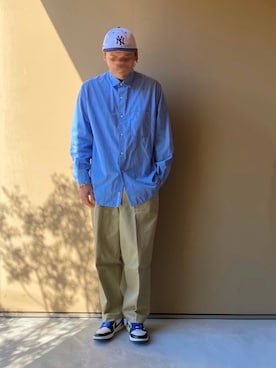 「markaware（マーカウェア）のアイテム（チノパンツ）」を使った、nowhere☻さん（メンズ・180cm）の秋コーディネート