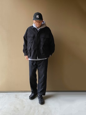 「クラークス」｜「アイテム（ミリタリージャケット）」を使った、nowhere☻さん（メンズ・180cm）の冬コーディネート