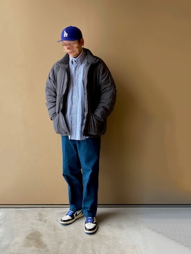 「エアジョーダン1」｜「アイテム（ジャケット/アウター）」を使った、nowhere☻さん（メンズ・180cm）の冬コーディネート