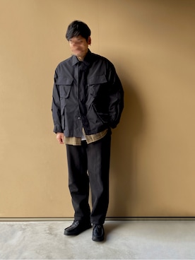 「クラークス」｜「アイテム（ミリタリージャケット）」を使った、nowhere☻さん（メンズ・180cm）の冬コーディネート
