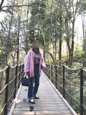 「Moname（モナーム）のアイテム（パンツ）」を使った、Lunaさん（レディース・152cm）の春コーディネート
