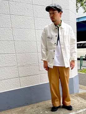 「JUNYA WATANABE MAN（ジュンヤワタナベマン）のアイテム（カバーオール）」を使った、junさん（メンズ・171cm）の秋コーディネート