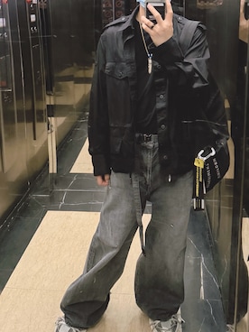 「Sacai（サカイ）のアイテム」を使った、キヨさん（メンズ・168cm）の冬コーディネート