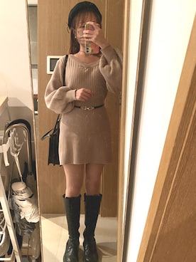 「BUBBLES（バブルス）のアイテム（ワンピース/ドレス）」を使った、RTさん（レディース・158cm）の秋コーディネート