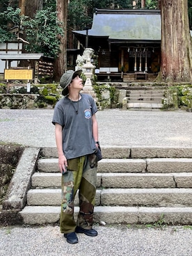 「アイテム（カーゴパンツ）」を使った、こういちさん（メンズ・176cm）の夏コーディネート