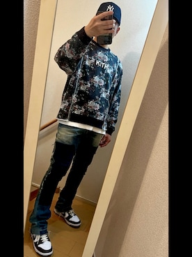 「kith」｜「アイテム（スウェット）」を使った、kazu miyaguchiさん（メンズ・173cm）の秋コーディネート