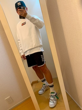 「kith」｜「アイテム（スウェットパンツ）」を使った、kazu miyaguchiさん（メンズ・173cm）の秋コーディネート