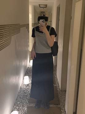 「aeae（エーイーエーイー）のアイテム（帽子）」を使った、♩さん（レディース・166cm）の夏コーディネート