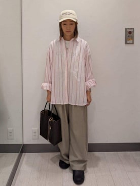 「RODE SKO（ロデスコ）のアイテム（バッグ）」を使った、MIHOさん（レディース・153cm）の春コーディネート
