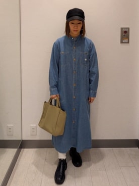 「Lee（リー）のアイテム（ワンピース/ドレス）」を使った、MIHOさん（レディース・153cm）の冬コーディネート