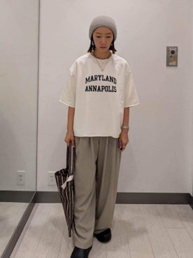 「beej（ビージ）のアイテム（バッグ）」を使った、MIHOさん（レディース・153cm）の秋コーディネート