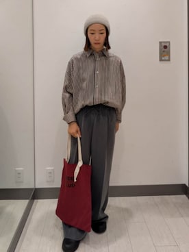 「アイテム（ニットキャップ/ビーニー）」を使った、MIHOさん（レディース・153cm）の秋コーディネート