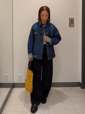 「Lee（リー）のアイテム（ジャケット/アウター）」を使った、MIHOさん（レディース・153cm）の秋コーディネート