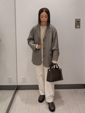 「KBF（ケイビーエフ）のアイテム（ジャケット/アウター）」を使った、MIHOさん（レディース・153cm）の冬コーディネート