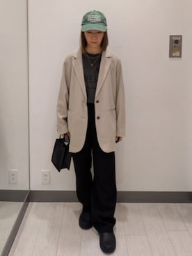 「URBAN RESEARCH DOORS（アーバンリサーチドアーズ）のカラミニュアンスジャケット（その他アウター、ベージュ系）」を使った、MIHOさん（レディース・153cm）の春コーディネート