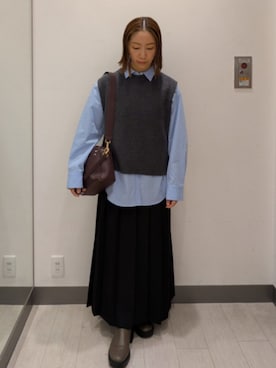 「URBAN RESEARCH DOORS（アーバンリサーチドアーズ）の2WAYスクエアショルダーバッグ（ショルダーバッグ）」を使った、MIHOさん（レディース・153cm）の秋コーディネート