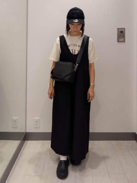 「URBAN RESEARCH DOORS（アーバンリサーチドアーズ）の2WAYスクエアショルダーバッグ（ショルダーバッグ）」を使った、MIHOさん（レディース・153cm）の秋コーディネート