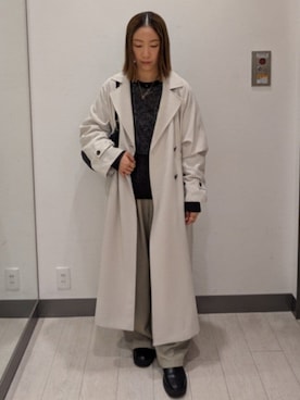 「URBAN RESEARCH（アーバンリサーチ）の『撥水/UVカット』ドロストトレンチコート（トレンチコート、ベージュ系）」を使った、MIHOさん（レディース・153cm）の春コーディネート