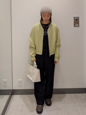 【グリーン系その他】『仁村紗和さん着用』『UR TECH Renew Knit』VネックZIPカーディガン 仁村紗和さん着用』『UR TECH Renew Knit』VネックZIPカーディガン