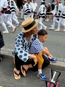 「アイテム（サンダル）」を使った、Cookieさん（メンズ・173cm・40代）の秋コーディネート