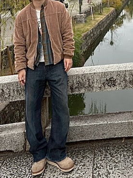 「Wrangler（ラングラー）のアイテム」を使った、yasukeさん（メンズ・163cm）の冬コーディネート