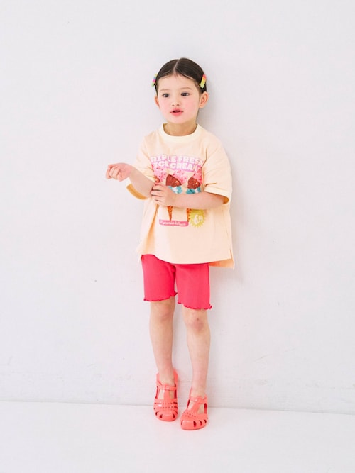 26夏新作】いろんなアイスちょーだいグラフィックリンガー半袖Tシャツ