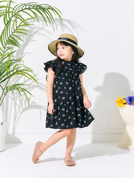 「アイテム（サンダル、ピンク系）」を使った、F.O.OnlineStoreさん（キッズ・110cm）の夏コーディネート