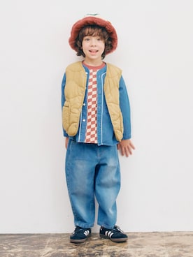 「アイテム（ダウンベスト）」を使った、F.O.OnlineStoreさん（キッズ・110cm）の秋コーディネート