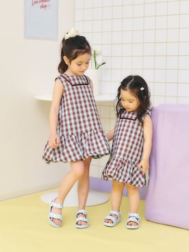 「アイテム（サンダル、ブルー系）」を使った、F.O.OnlineStoreさん（キッズ・110cm）の夏コーディネート
