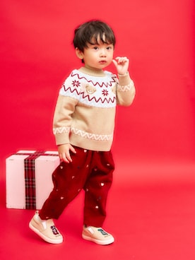 「アイテム（ニット/セーター）」を使った、F.O.OnlineStoreさん（キッズ・90cm）の冬コーディネート