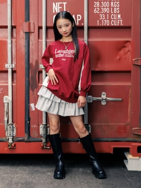 「アイテム（スカート）」を使った、F.O.OnlineStoreさん（キッズ・154cm）の冬コーディネート