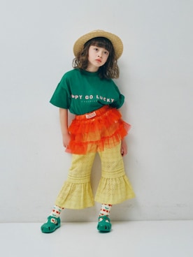 「p.premier（ピードットプルミエ）のアイテム（パンツ）」を使った、F.O.OnlineStoreさん（キッズ・110cm）の春コーディネート