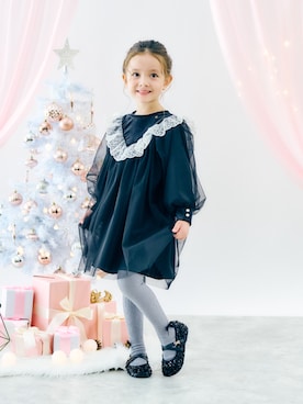 「アイテム（ヘアアクセサリー）」を使った、F.O.OnlineStoreさん（キッズ・110cm）の冬コーディネート