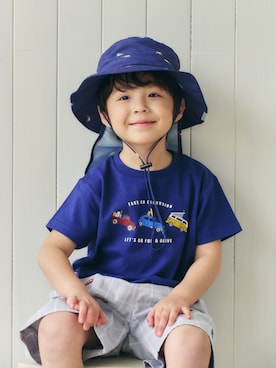 「apres les cours（アプレレクール）のバラエティ半袖Tシャツ/7days Style（Tシャツ/カットソー、ブルー系）」を使った、F.O.OnlineStoreさん（キッズ・110cm）の春コーディネート