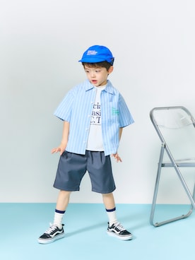 「apres les cours（アプレレクール）のアイテム（帽子）」を使った、F.O.OnlineStoreさん（キッズ・110cm）の春コーディネート