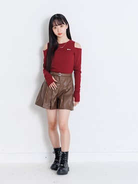 「アイテム（アクセサリー）」を使った、F.O.OnlineStoreさん（キッズ・154cm）の秋コーディネート