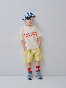 「p.premier（ピードットプルミエ）のアイテム（パンツ）」を使った、F.O.OnlineStoreさん（キッズ・110cm）の春コーディネート