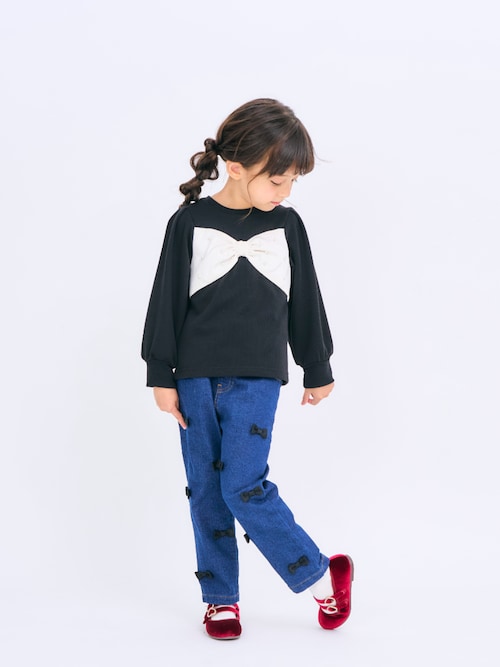 セール】メニーリボンデニムパンツ（デニムパンツ）｜apres les cours