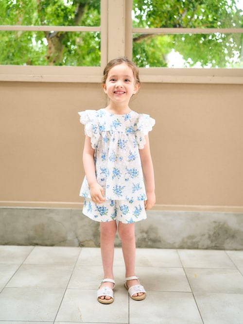 セール】【リンク】レースフラワープリントチュニック（シャツ