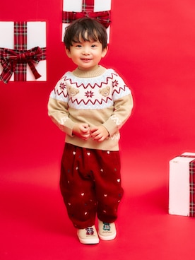 「アイテム（ニット/セーター）」を使った、F.O.OnlineStoreさん（キッズ・90cm）の秋コーディネート