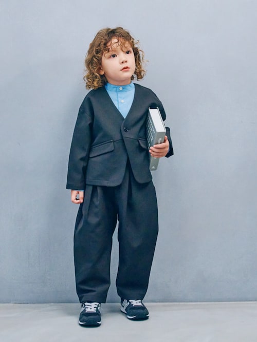 ノーカラージャケットセットアップ_フォーマル対応（スーツセット）｜p