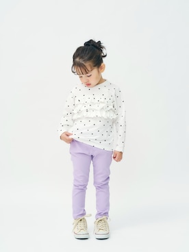 「apres les cours（アプレレクール）のアイテム（パンツ）」を使った、F.O.OnlineStoreさん（キッズ・110cm）の春コーディネート