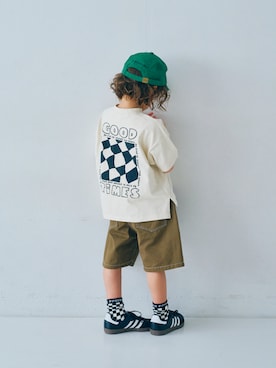 「p.premier（ピードットプルミエ）の【新色追加】イロチ買いしたいバリエーションデザインソックス（ソックス/靴下、グレー系）」を使った、F.O.OnlineStoreさん（キッズ・110cm）の春コーディネート